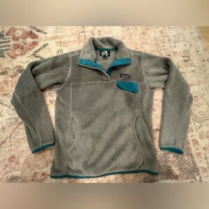 Patagonia Synchilla Snap-T Fleece Pullover Women’s Small Grey Teal Classic